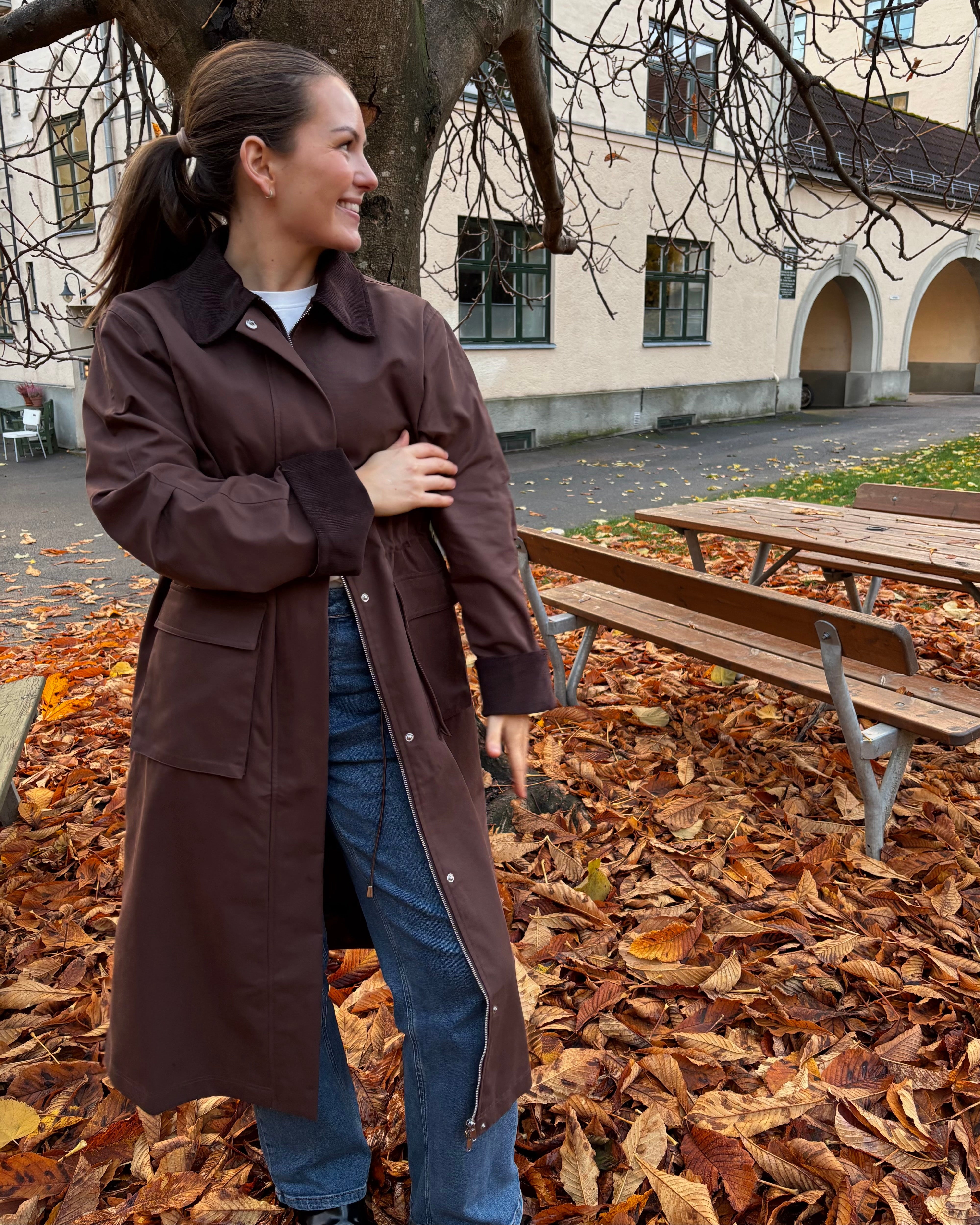 YASANCA Trench Coat - Coffee Bean